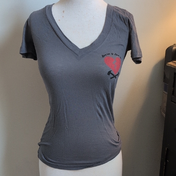 Obey Gray Fitted Short Sleeve Tee with Red Graphic - Picture 1 of 6